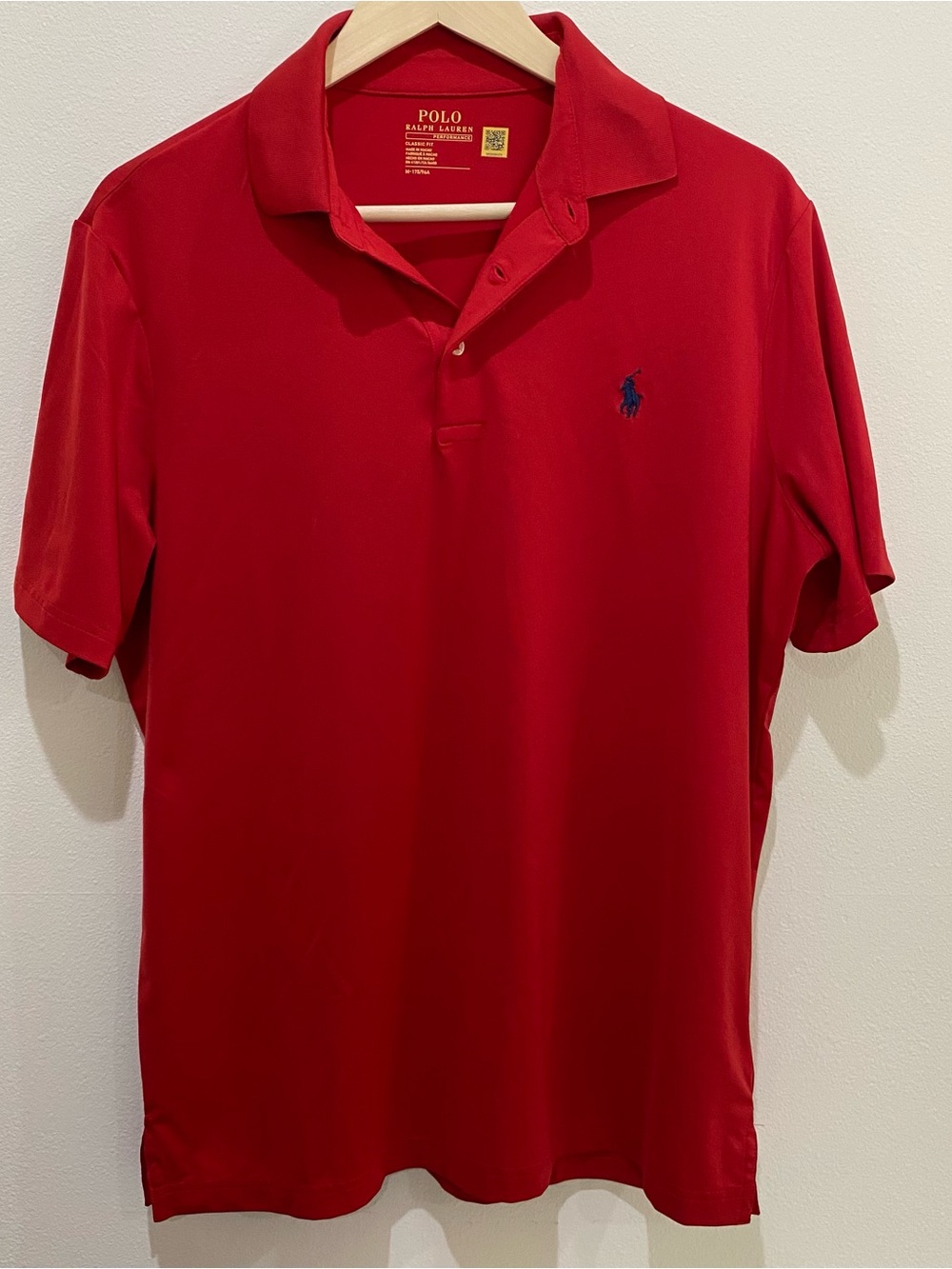 Ralph Lauren Classic Fit Polo Men’s Shirt Sz Med Red Performance 175/96A